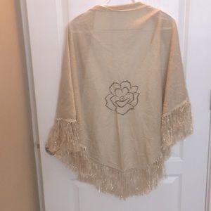 Gold fringe scarf / shawl